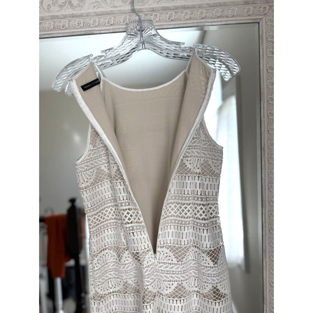 White House Black Market White Lace Shift Dress - Picture 4 of 6
